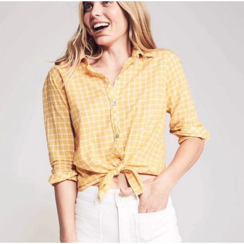 Faherty Malibu Button Down Shirt Philippa Plaid Size Small Spring Classic Preppy